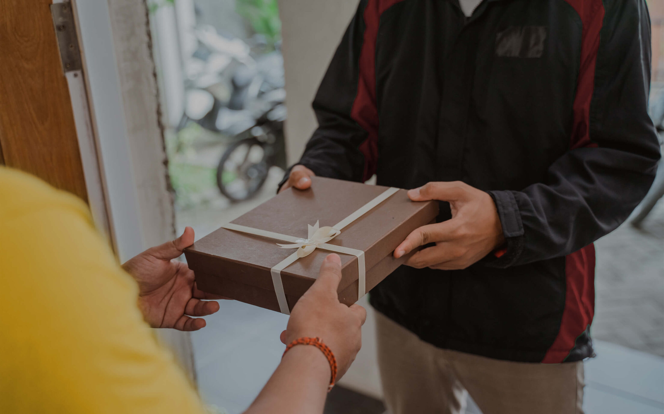 Person handling a special package